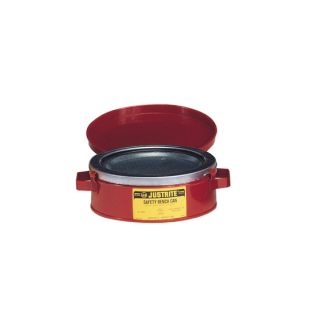 Justrite 10175 Red Steel Bench Can for Solvents - 1 Quart