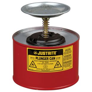 Justrite 10208 - 2 Quart Steel Plunger Can