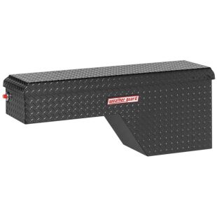 Weather Guard 173-5-01 - 46-3/4" Pork Chop Truck Box - Aluminum - Wide - Passenger Side - Black