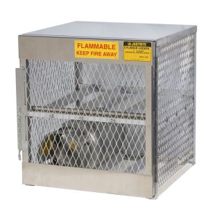 Justrite 23001 Horizontal 4 Cylinder Gas LPG Aluminum Storage Locker / Cage