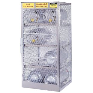 Justrite 23003 Horizontal 8 Cylinder Gas LPG Aluminum Storage Locker / Cage