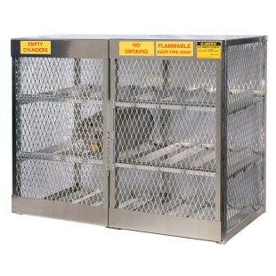 Justrite 23004 Horizontal 12 Cylinder Gas LPG Aluminum Storage Locker / Cage