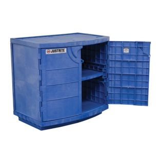 Justrite 24180 Polyethylene Corrosives/Acid Cabinet - Holds 36 x 2-1/2 Liter Bottles