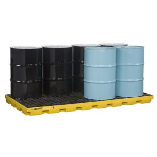 Justrite 28660 - Yellow EcoPolyBlend Accumulation Center - 8 Drum