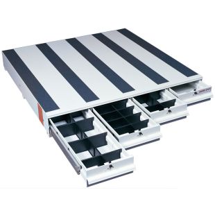 Weather Guard 318-3 Itemizer Van Drawer Unit with 4 Drawers - 6-3/4"H x 48"W x 49"L