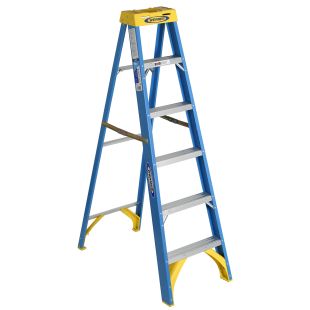 Werner 6000 Series Fiberglass Single Sided Stepladders