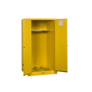 Justrite 896220 - 55 Gallon Self-Close Sure-Grip EX Vertical Drum Cabinet with Drum Support