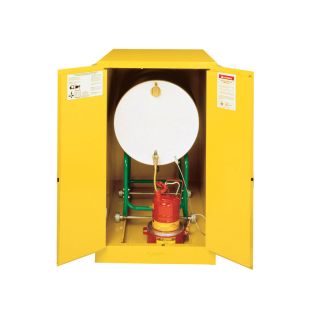 Justrite 899320 - 55 Gallon Self-Close Sure-Grip EX Horizontal Drum Cabinet with Cradle Track
