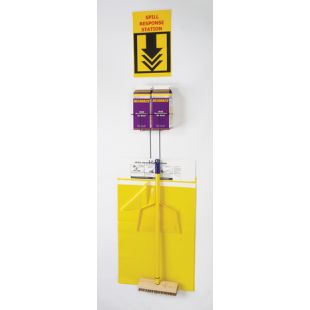 Wyk AS3201 Acid Safe Wall Mount Spill Station with Telescoping Handle Brush and Dust pan