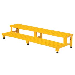 Vestil ASP-72 Adjustable Steel Step-Mate Stands with Serrated Deck - 72-1/16"W - 13" to 15-1/4"H - 2 Steps