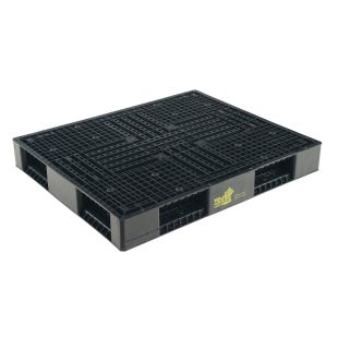Vestil PLPB-4840 Black Plastic Pallet Skid - 40W" x 48"L x 5-1/2"H