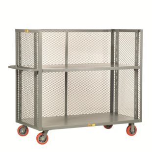 Little Giant Steel 3-Sided Adjustable Shelf Trucks with Mesh Sides