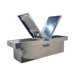 Better Built Crown Aluminum Deep Gullwing Two-Lid Crossover Saddle Truck Box - Silver Finish