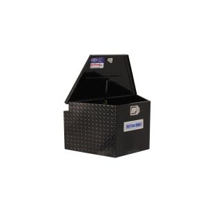 Better Built 66212322 - 34" x 19" x 18" Crown Aluminum Trailer Tongue Box - Gloss Black Finish