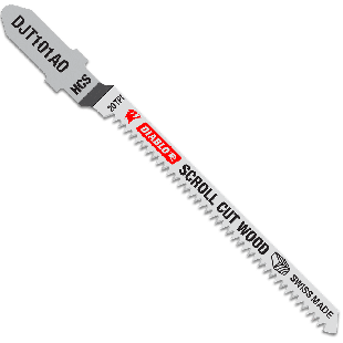 Diablo DJT101AO5 3-1/4" 20 TPI High Carbon Steel T-Shank Jig Saw Blades for Scroll Cuts in Wood