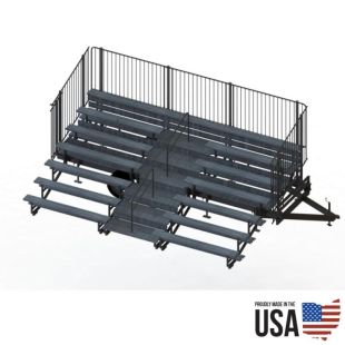 Granite Industries 90836 Fold-N-Tow Portable Bleachers - 72 Seat Capacity