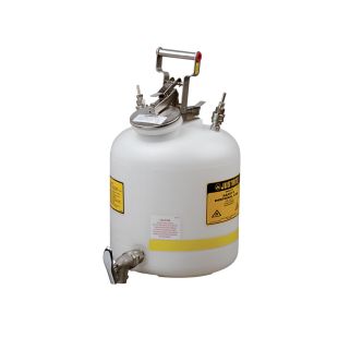Justrite 12770 Disposal Can with faucet - Quick-Disconnect - Stainless Steel Fittings for 1/4" Tubing - 5 Gallon