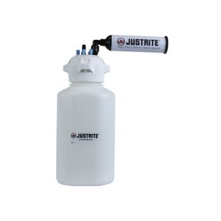 Justrite 12805 4L HDPE VaporTrap Carboy with Filter Kit, 83mm cap, 6 ports 1/8" OD tubing, 1 port 1/4" or 3/8" Hose Barb