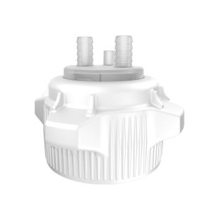 Justrite 12860 83mm Open Top Carboy Cap and Adapter with Two 1/2" Molded-In Hose Barbs and Vent