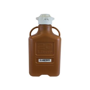 Justrite 12922 20L Amber High Density Polyethylene Carboy with 120 mm Cap