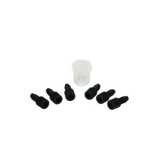Justrite 28180 Replacement Poly Plug Cap Kit for HPLC Poly (PTFE) Manifold - Six 1/4-28 Caps and One 3/8" NPT Cap