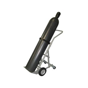 Justrite 35004 Single Cylinder Hand Truck with 8" Semi-Pneumatic Wheels - Rear Casters