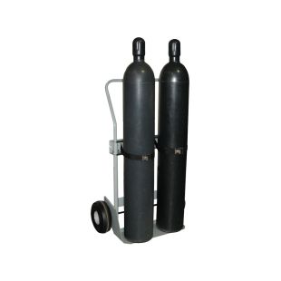 Justrite 35028 Double Cylinder Hand Truck with 10.5" Pneumatic Wheels