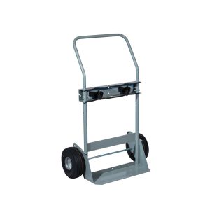 Justrite 35030 Double Cylinder Hand Truck with 10" Flat-Free Wheels