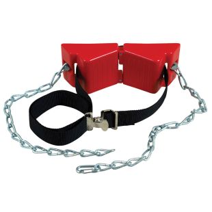 Justrite 35256 Gas Cylinder Support Bracket with Chain - 1 Cylinder Capacity - Wall Mount - High - Density Polyethylene