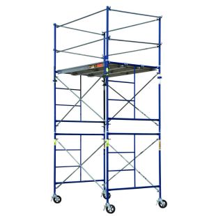 Metaltech Saferstack 10'H x 5'D x 7'W 2-Story Rolling Scaffold Tower with Aluminum and 5/8