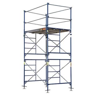 Metaltech Saferstack 10'H x 5'D x 7'W 2-Story Fixed Scaffold Tower with Aluminum and 5/8