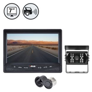 Rear View Safety Backup Camera Systems with Integrated Rear Sensors