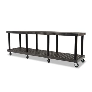 Structural Plastics K9624B 96" x 24" Modular-Kart™ Grid Top Utility Cart -Base Unit with Casters