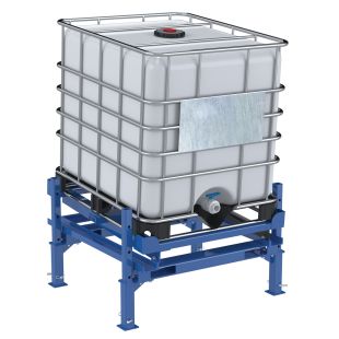 Vestil IBC-TLT-FPL IBC Tilt Stand with Fork Pockets and Adjustable Legs