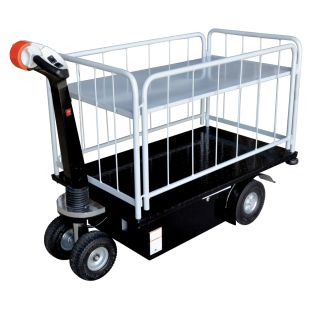 Vestil NE-CART-3 Steel 24-3/4" x 46" Side Loading Traction Drive Cart with Gate