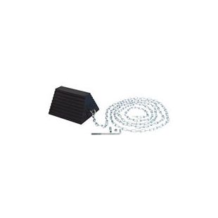 Vestil RWC-8/OH-15-HD Molded Rubber Chock - Includes 2 Chocks and 2 x 15' Chains - 9-1/4