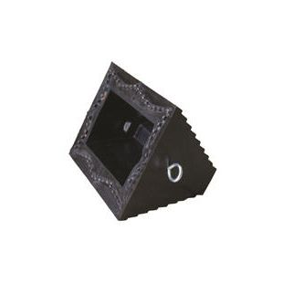Vestil RWC-8-SBS Molded Rubber Wheel Chock with Serrated Steel Bottom Surface. - 9-1/4" x 6" x 8"