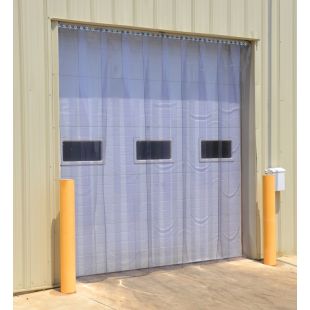 Vestil Header Mounted Full Overlap Vinyl Strip Doors