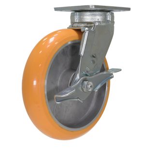 Vestil CST-F40-6X2SI-SWB Premium Heavy Duty 6" Braking Swivel Non-Marking Polyurethane Caster