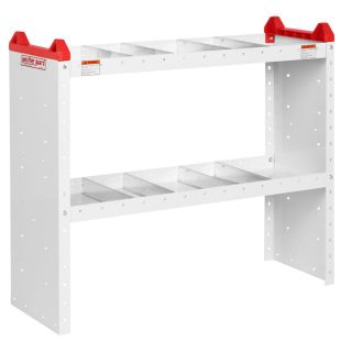 Weather Guard 9334-3-03 Heavy Duty Adjustable 2 Shelf Unit for Van Interior Storage and Organization - 42"L x 13-1/2"D x 34"H
