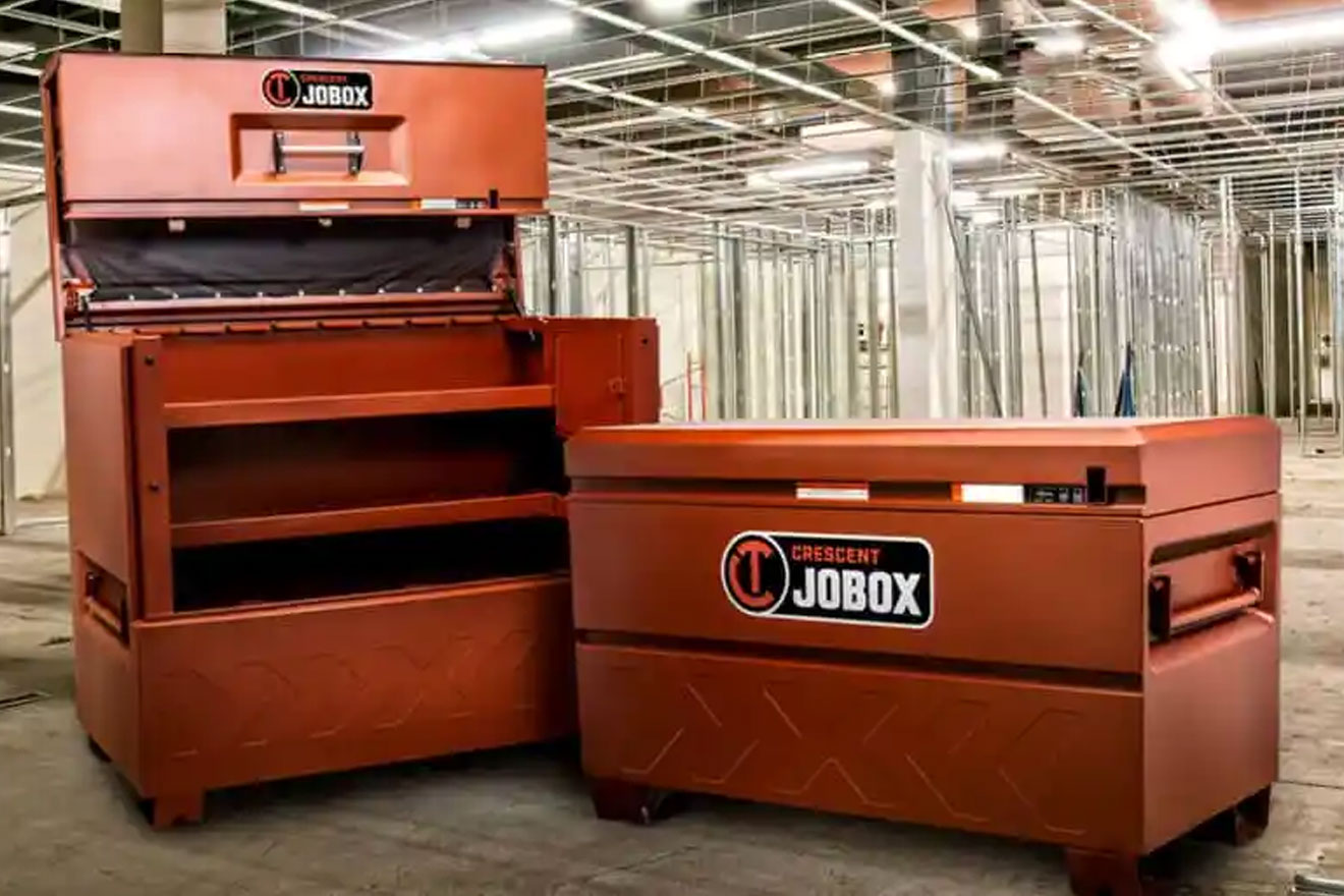 a photo of two Crescent Jobox models at a construction jobsite