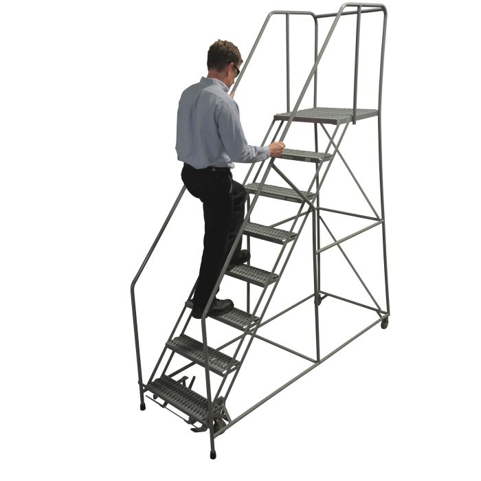 Cotterman 1200 Series Fully Assembled 50 Degree Steel Rolling Warehouse Ladders up to 8 Steps Cotterman 1200 Series Fully Assembled 50 Degree Steel Rolling Warehouse Ladders up to 8 Steps